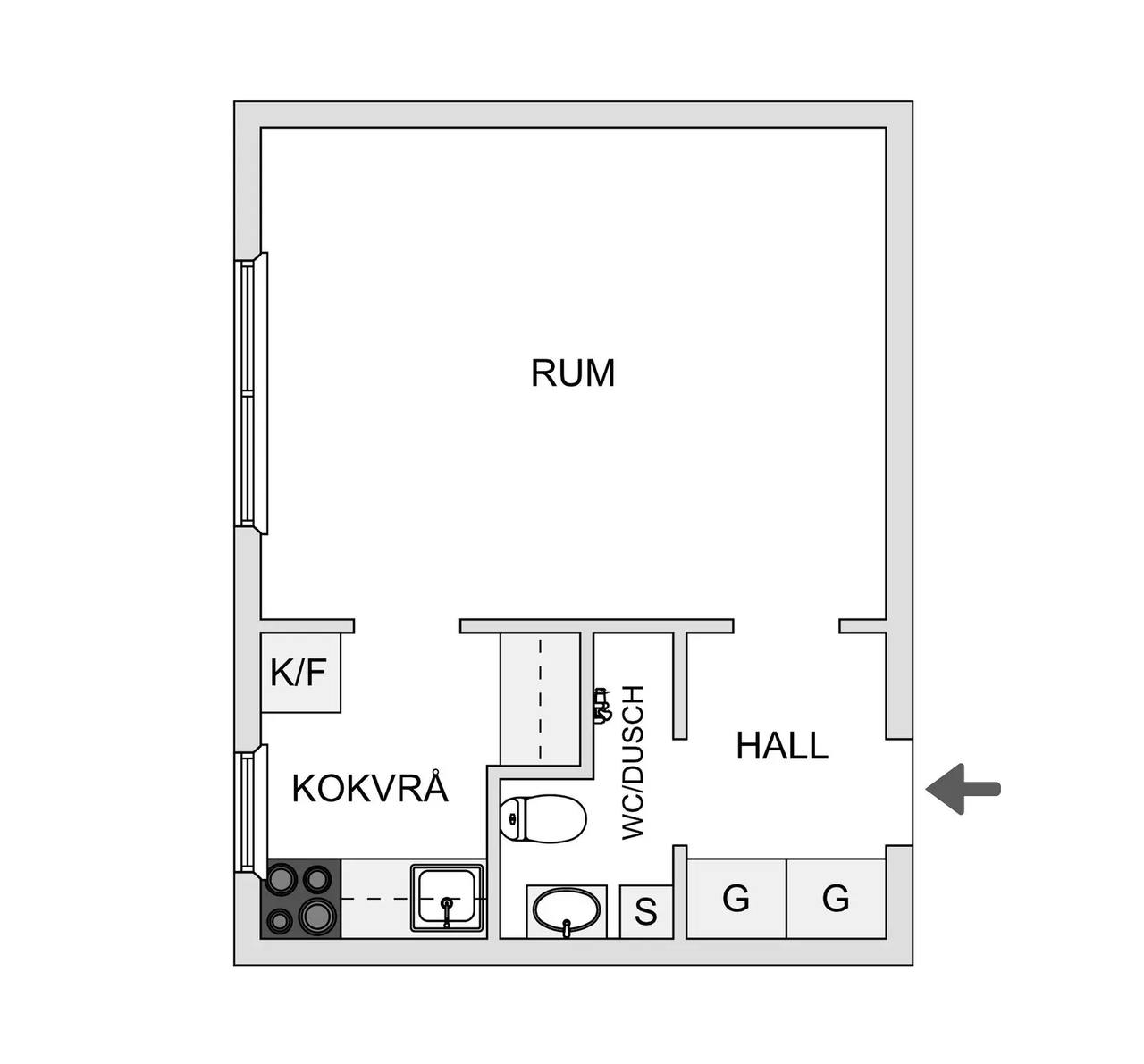 Planritning för Kubikenborgsgatan 5B