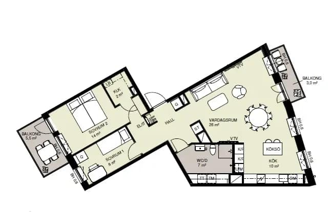 Floor plan for Emelies Gata 8