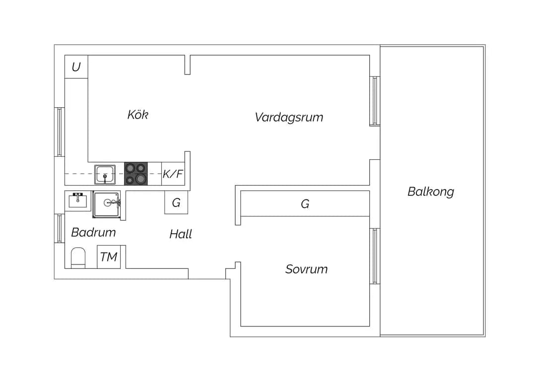 Floor plan for Barrsätragatan 48A