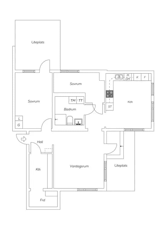 Floor plan for Erikshällsgatan 34C