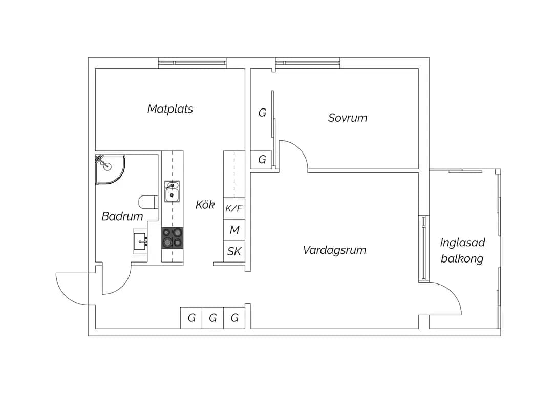 Floor plan for Korstavägen 12B