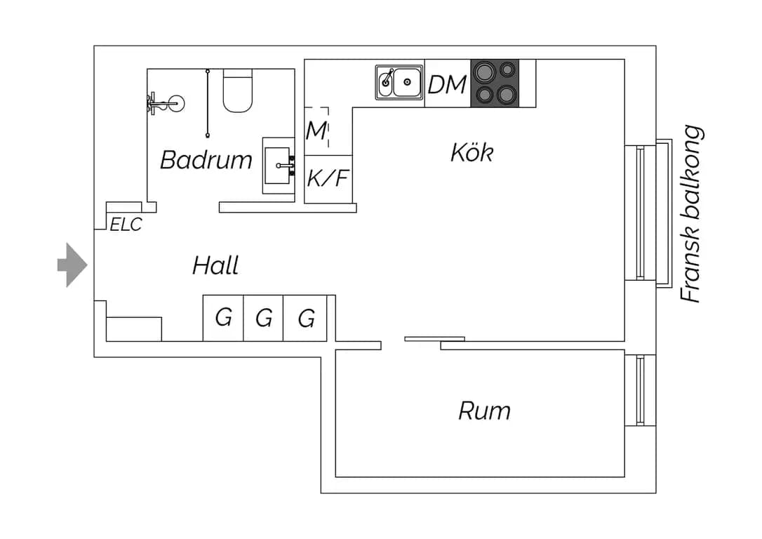Planritning för Rödlönnsgången 34