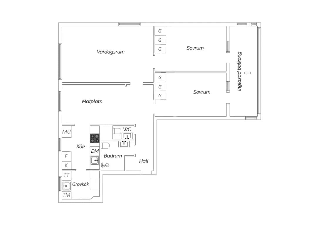 Floor plan for Arkitektgatan 55