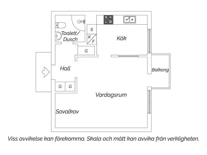 Planritning för Gröna Gatan 14A