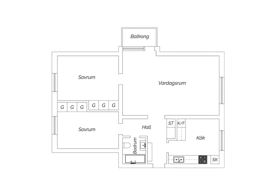 Floor plan for Storgatan 50A