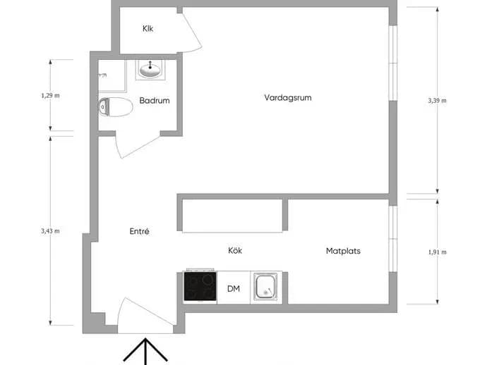 Floor plan for Västra Kanalgatan 11