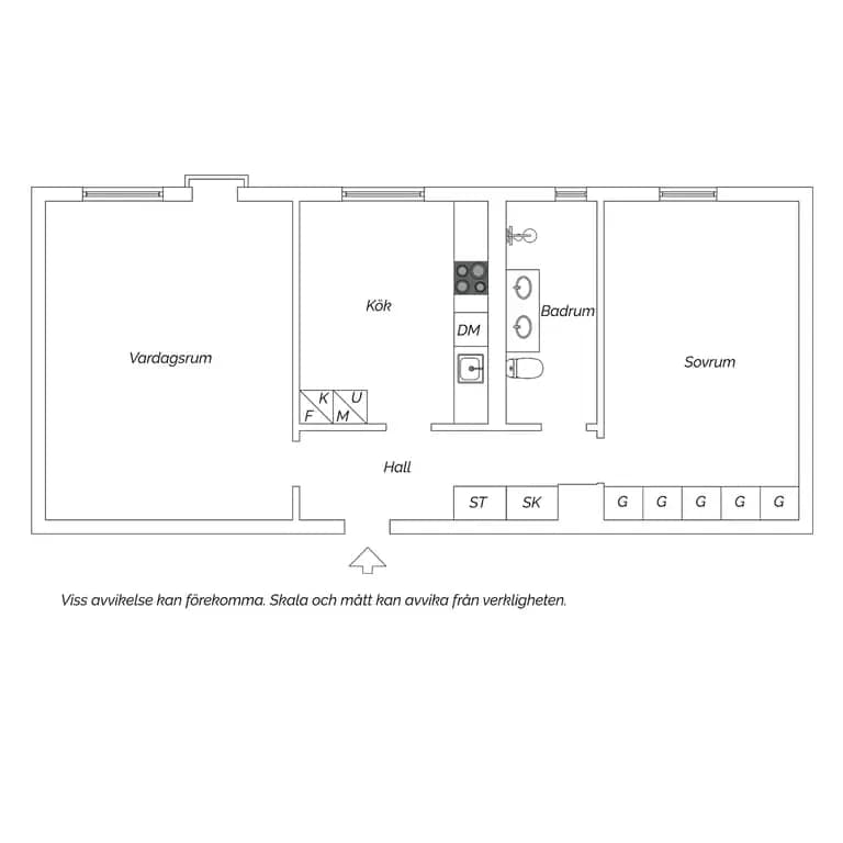 Floor plan for Övre Villagatan 28B