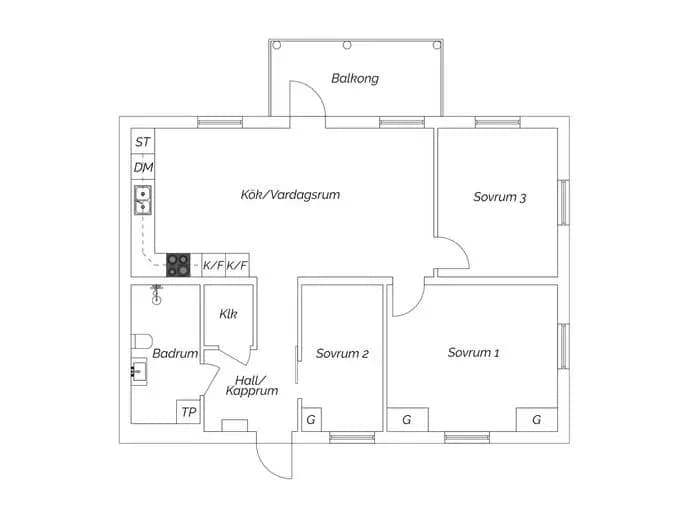 Floor plan for Fältstensvägen 18