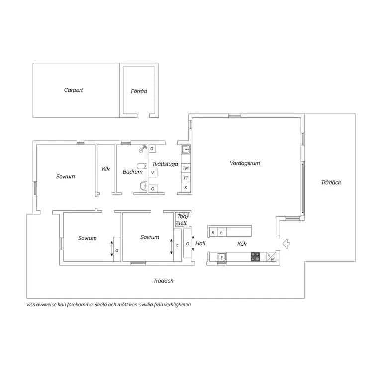 Floor plan for Fribadenvägen 12