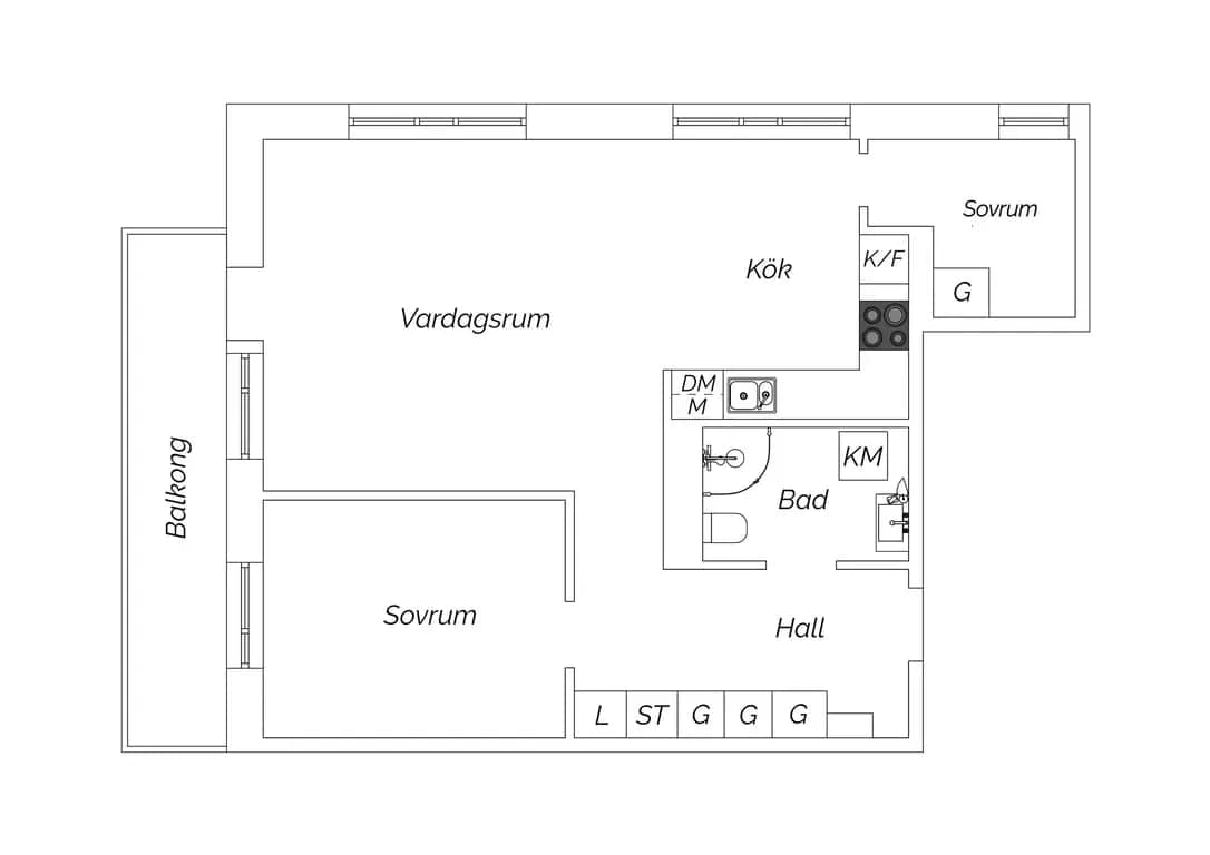 Floor plan for Långängen 5