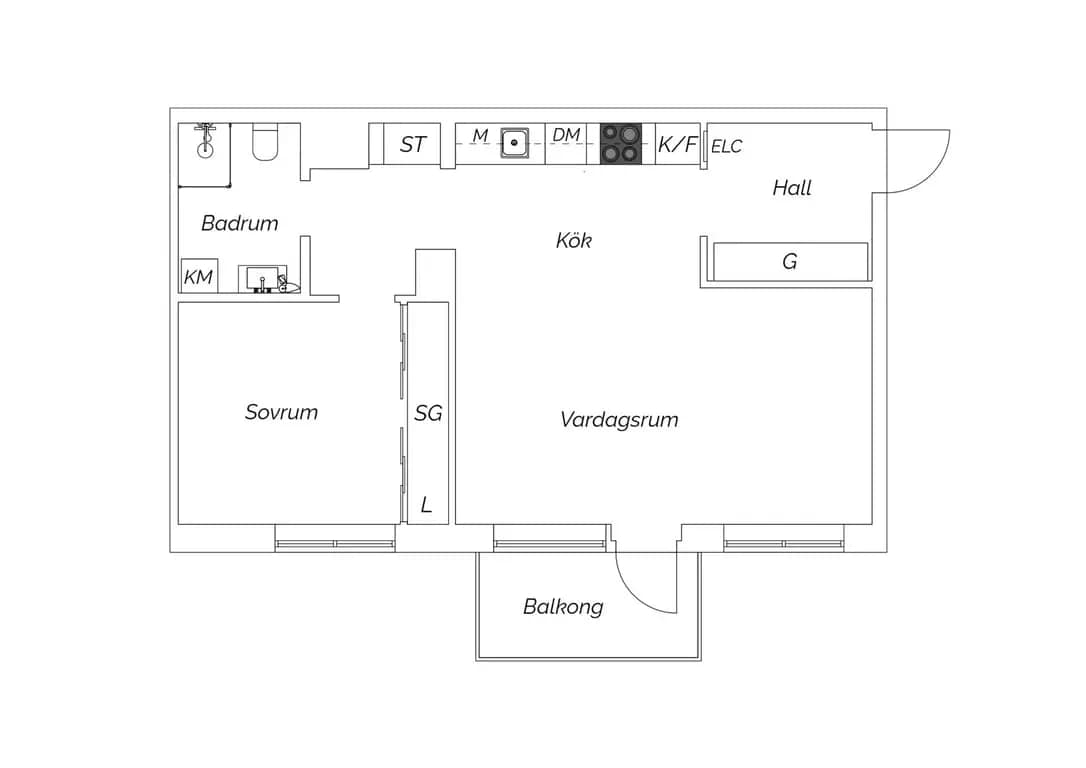 Floor plan for Lilla Varvsgatan 25B