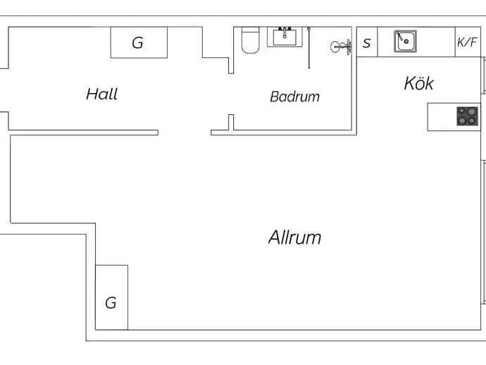 Floor plan for Stora Trädgårdsgatan 3E