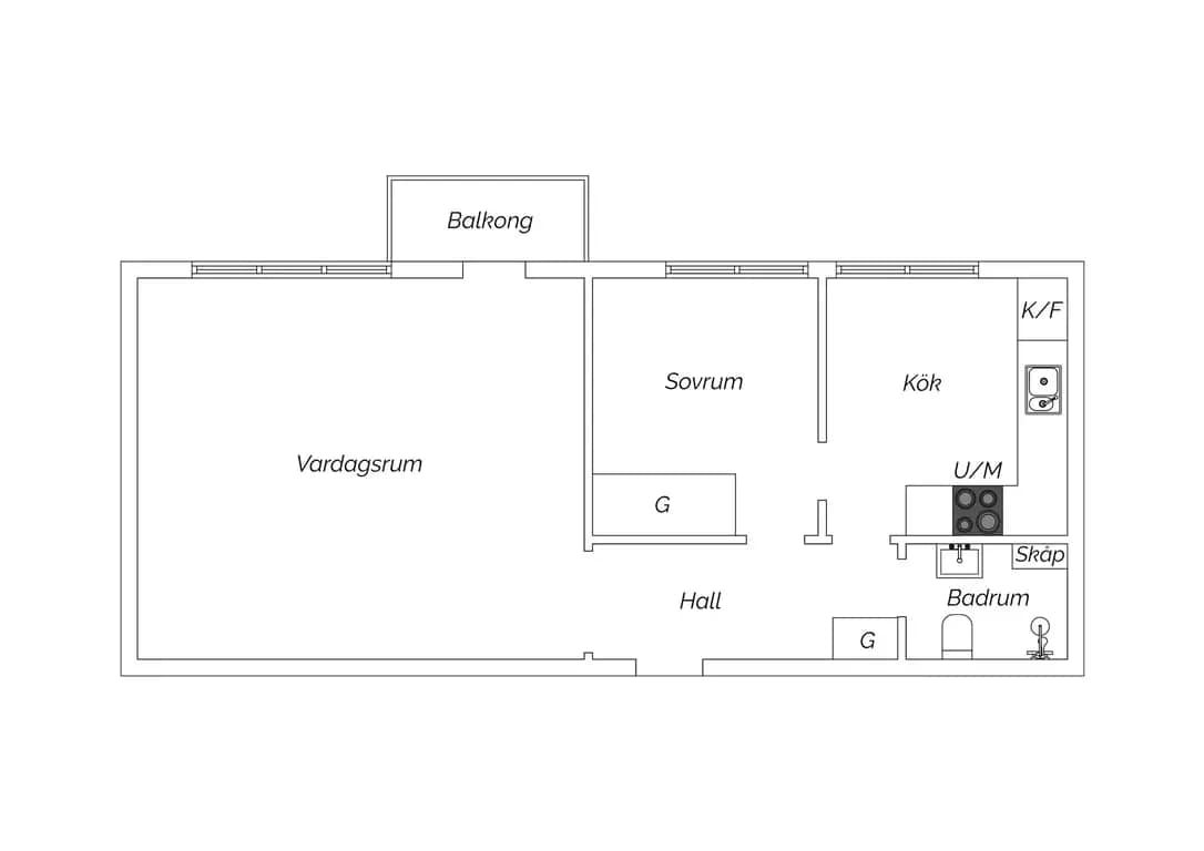 Planritning för Lilla Södergatan 19