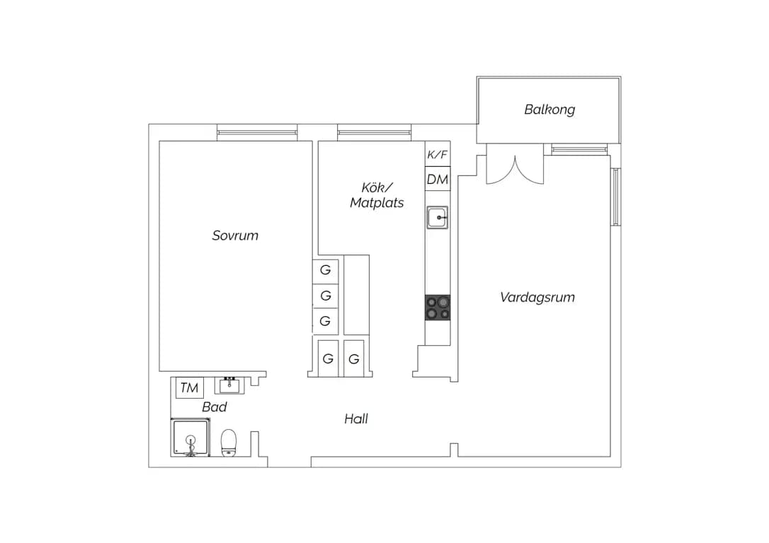 Floor plan for Kilian Zollsgatan 27A