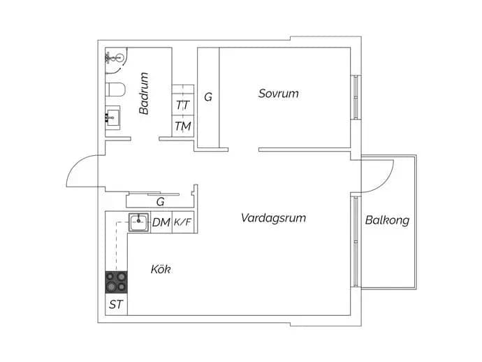 Floor plan for Svandammsvägen 37