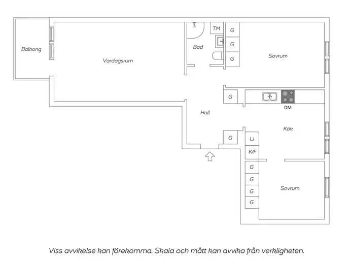 Planritning för Nysättravägen 15A