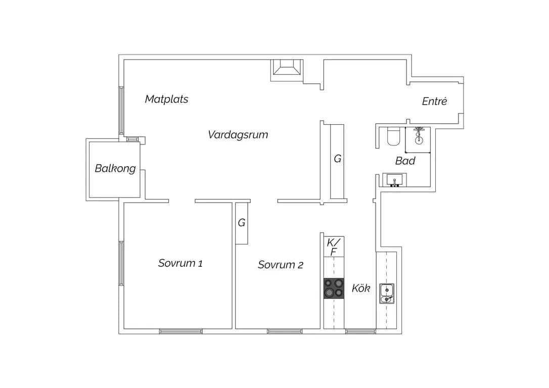 Floor plan for Sandhamnsgatan 1