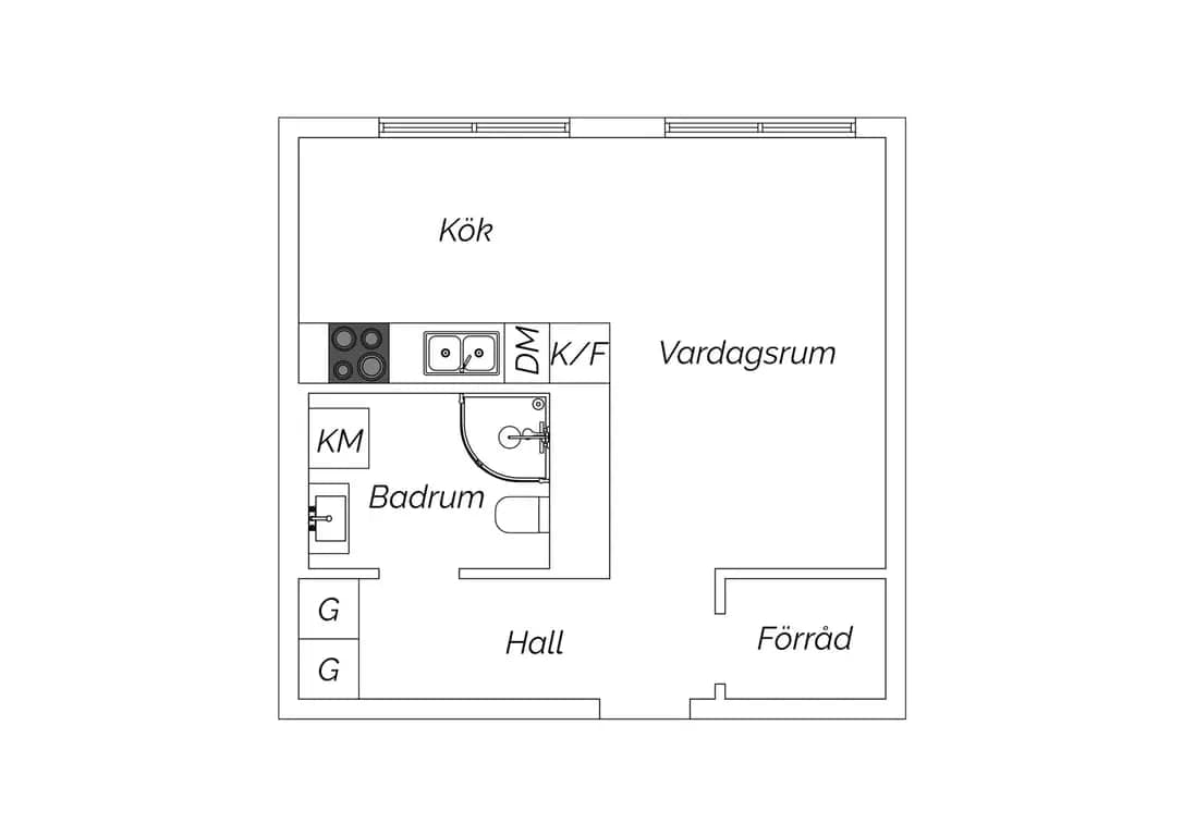 Planritning för Finalgatan 15B