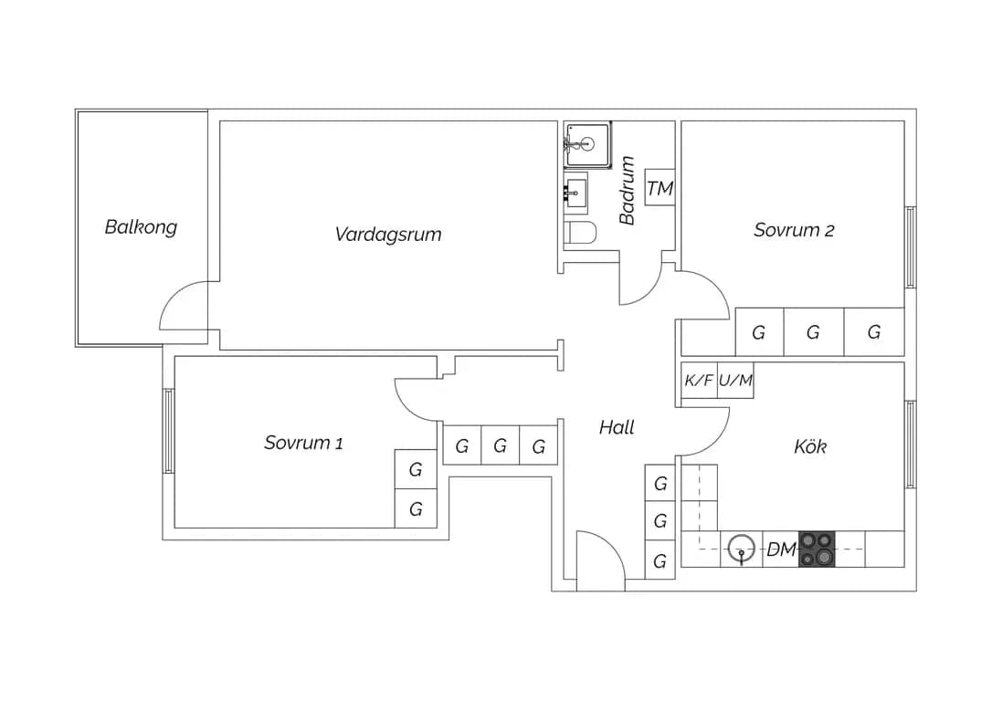 Planritning för Kumla allé 14