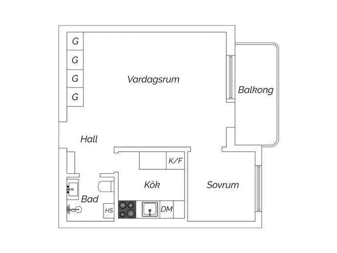 Floor plan for Strålgatan 33