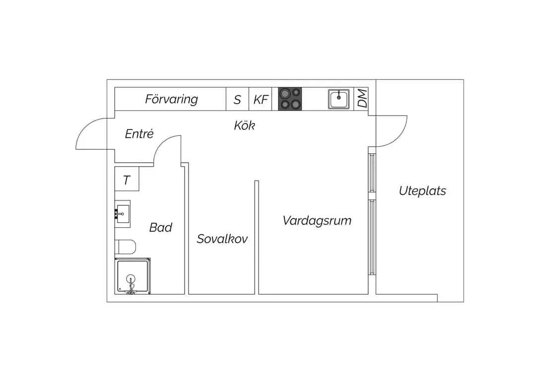 Floor plan for Arbetargatan 5A