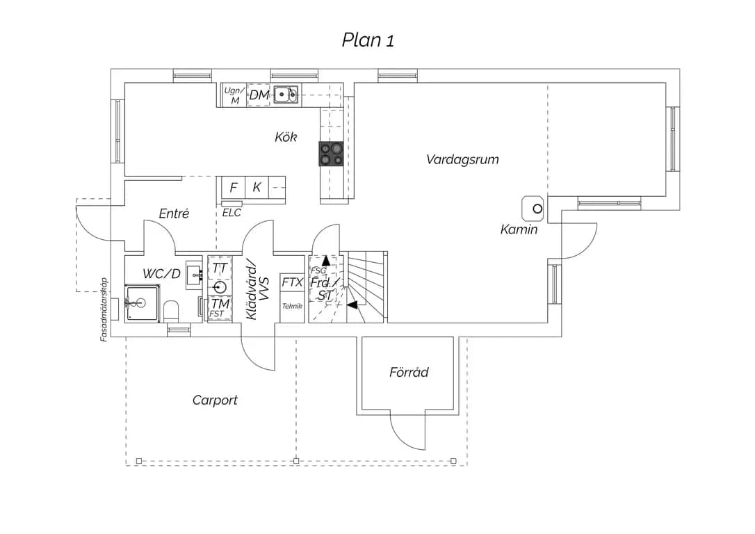 Floor plan for Fröken Bergstens väg 28