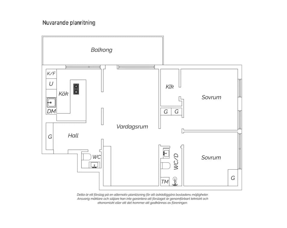 Floor plan for Infanterigatan 27