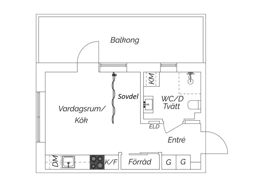 Floor plan for Klockelundsvägen 18, sjöutsikt