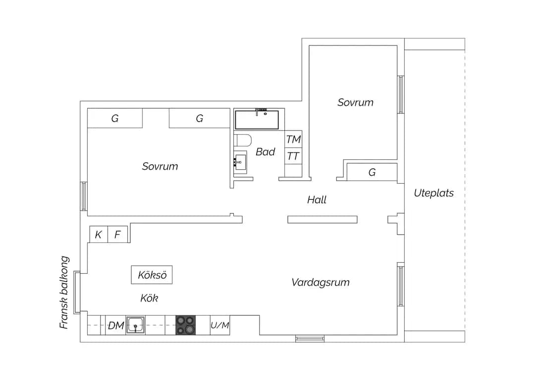 Planritning för Oxenstiernas Allé 35