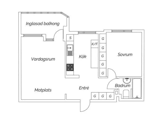 Floor plan for Badvädersgatan 5