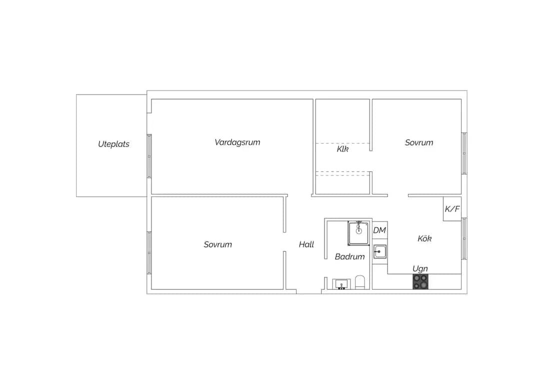 Floor plan for Fagottgränden 23A