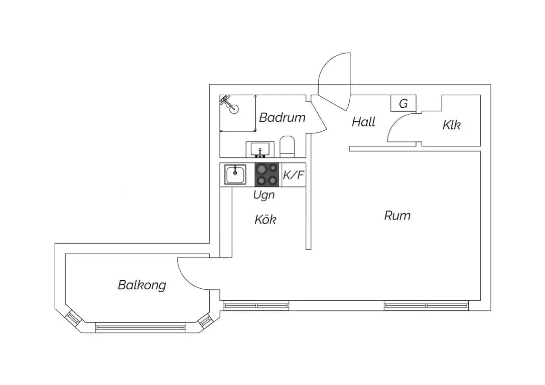 Floor plan for Marklandsgatan 63
