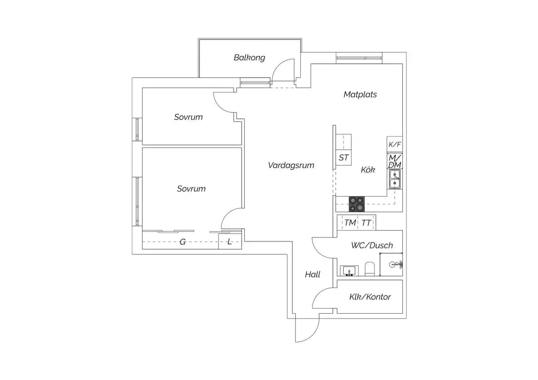 Floor plan for Spårvägen 16A