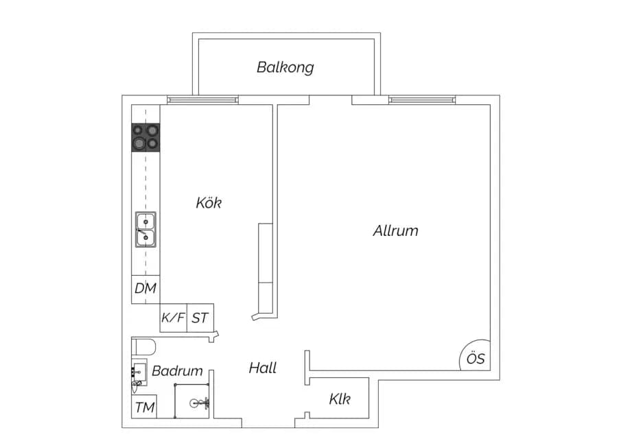Floor plan for Palmstedtsgatan 3B
