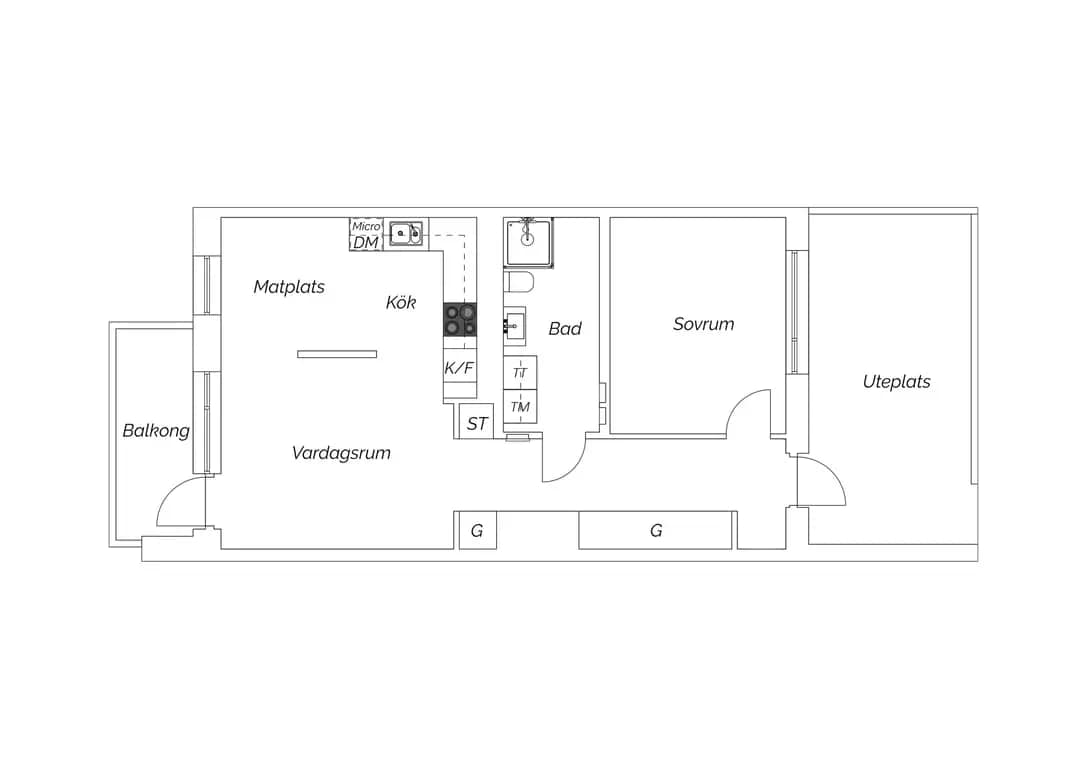 Floor plan for Spårvägen 16B