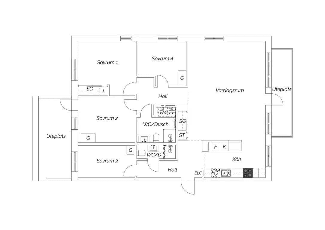 Floor plan for Räfsgatan 21