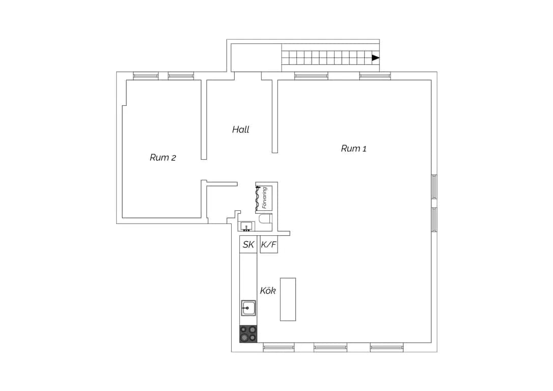 Floor plan for Rödkullastigen 2