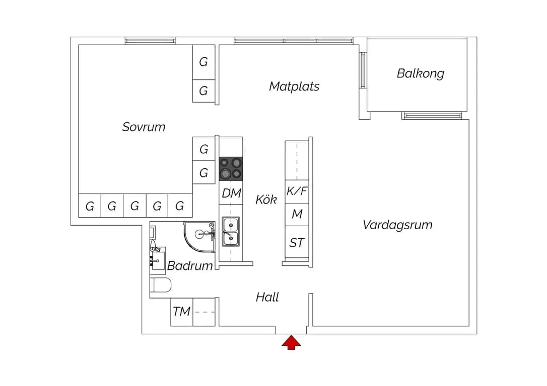 Floor plan for Olshammarsgatan 4