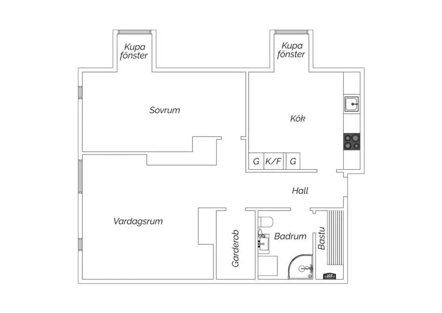 Planritning för Hovstavägen 4