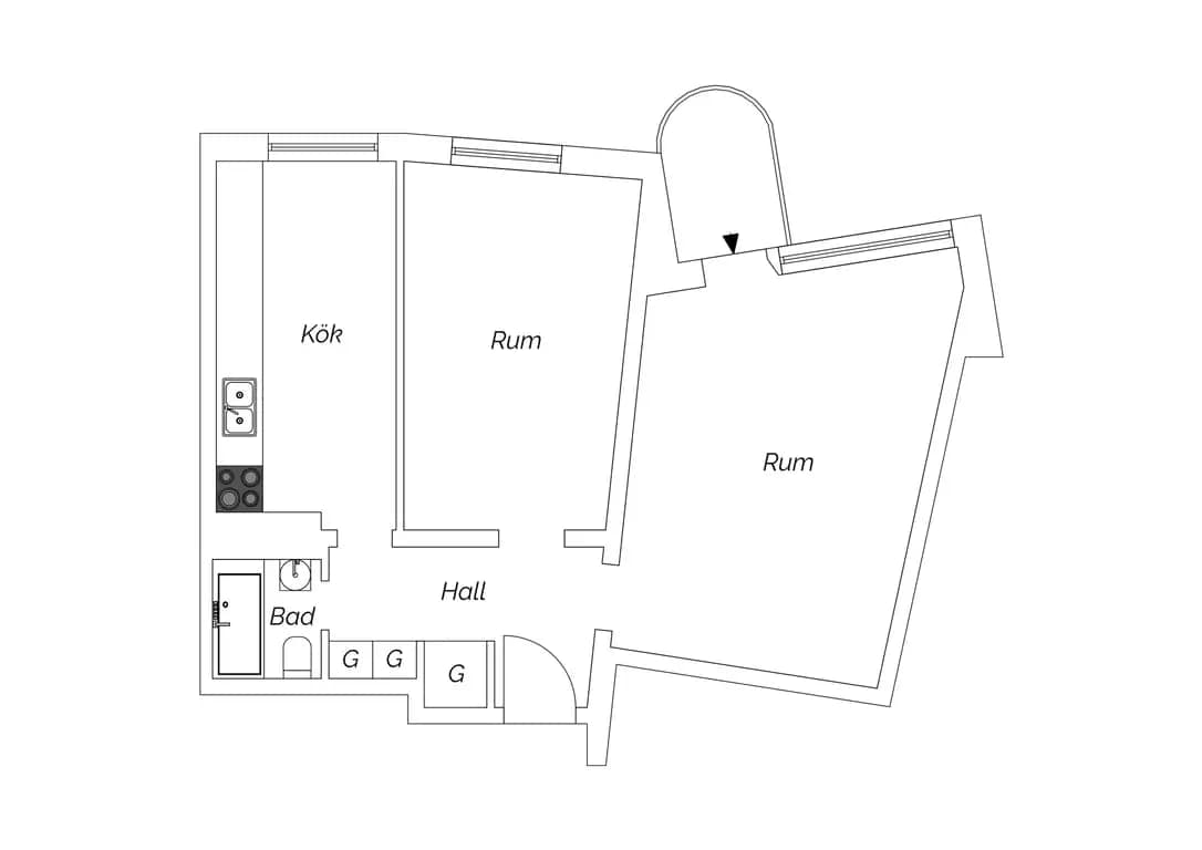 Floor plan for Fridhemstorget 20B