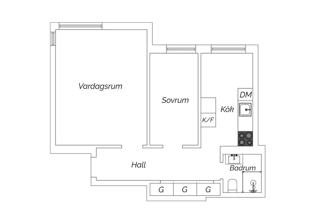 Floor plan for Roslins väg 12B