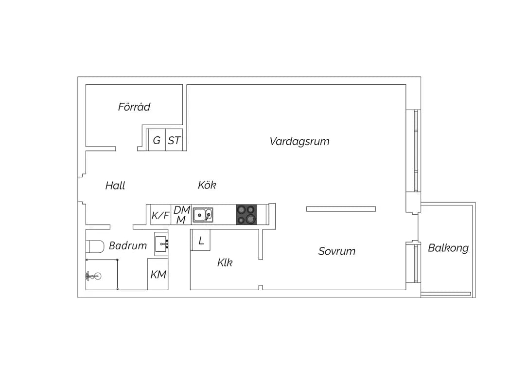 Floor plan for Bomgatan 18