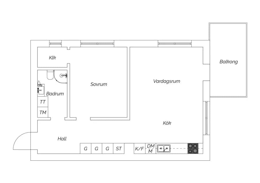 Floor plan for Borstbindaregatan 7