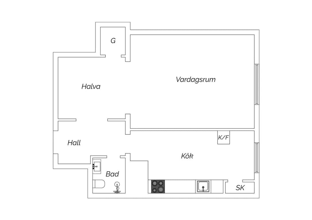 Floor plan for Värnhemsgatan 6