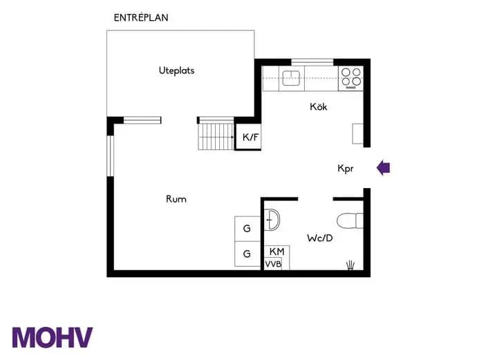 Planritning för Svinningeuddsvägen 12H