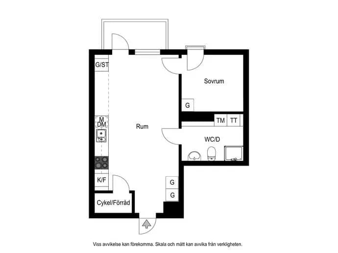 Planritning för Hägerneholmsvägen 6A
