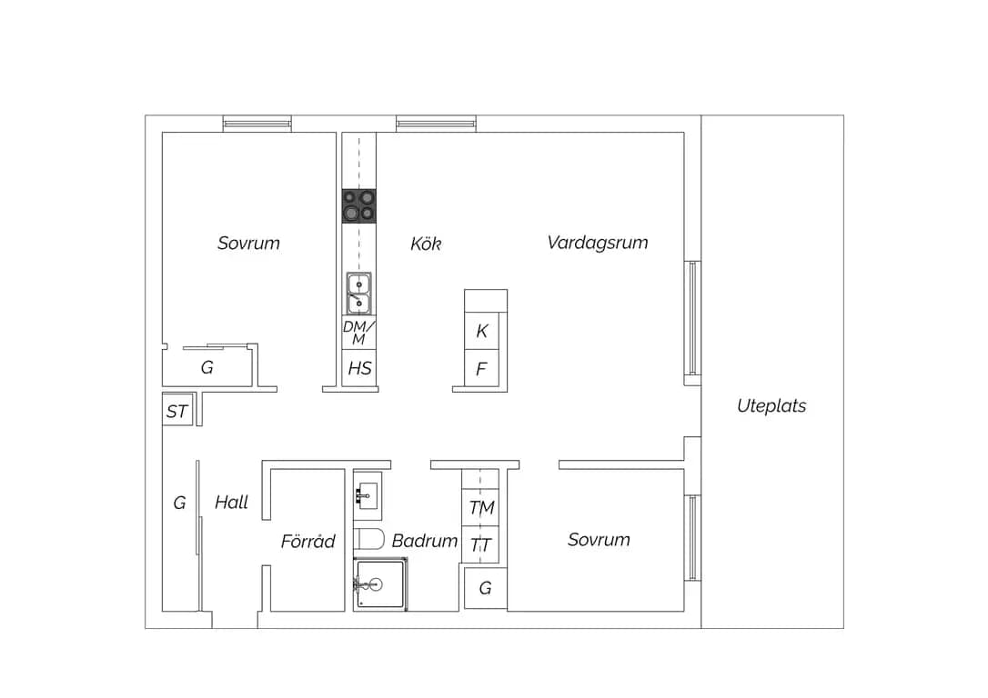 Planritning för Lönnebergagatan 65