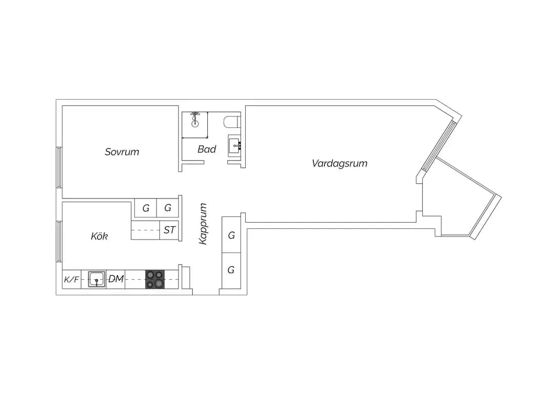 Planritning för Köpenhamnsvägen 9D