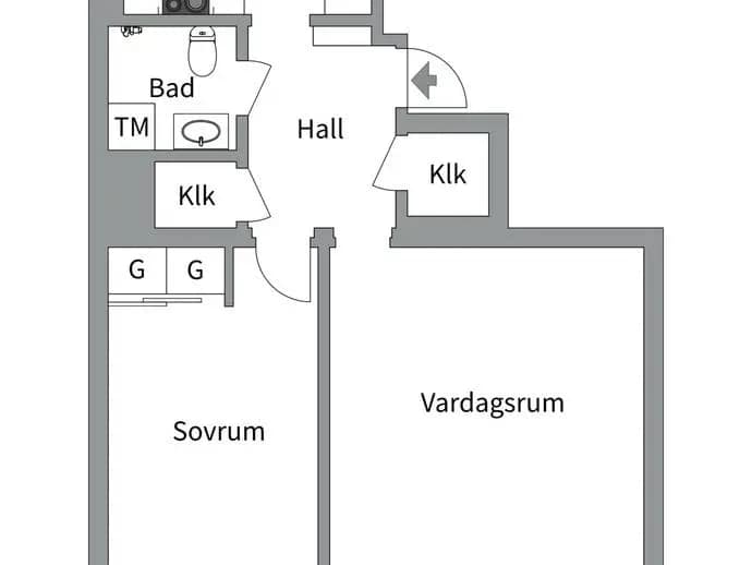 Planritning för Källhagsgatan 1i