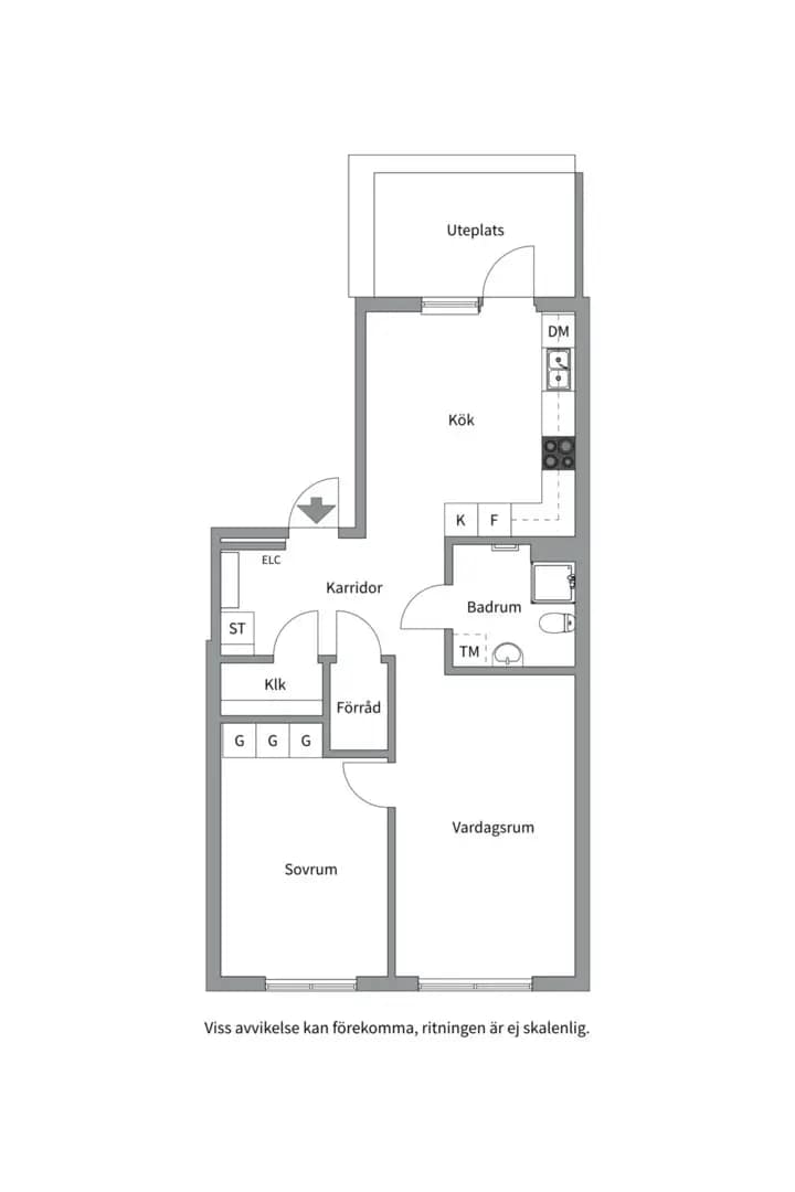 Planritning för Landåvägen 77